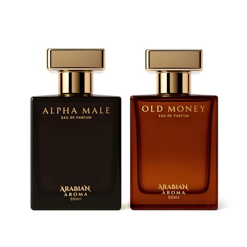 Image of Arabian Aroma Alpha Male & Old Money Eau de Parfum | Premium Long Lasting Perfume for Men | Luxury Fragrance Gift Set (50ml Each)