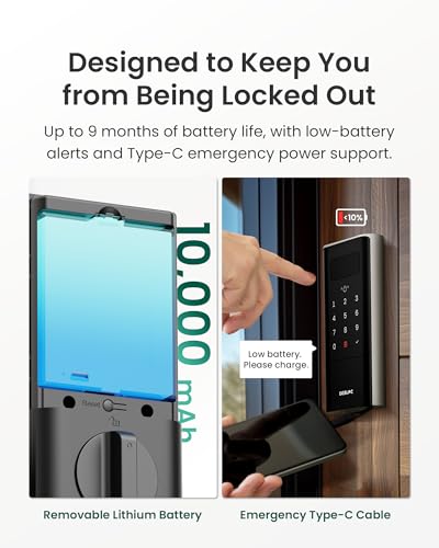 DESLOC Palm Vein Smart Lock, K140Plus Rechargeable WiFi Keypad Deadbolt - image 8