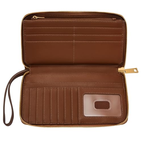 Fossil Women's Liza Leather Wallet Zip Around Clutch with Wristlet Strap, Black (Model: SL7878G001)3