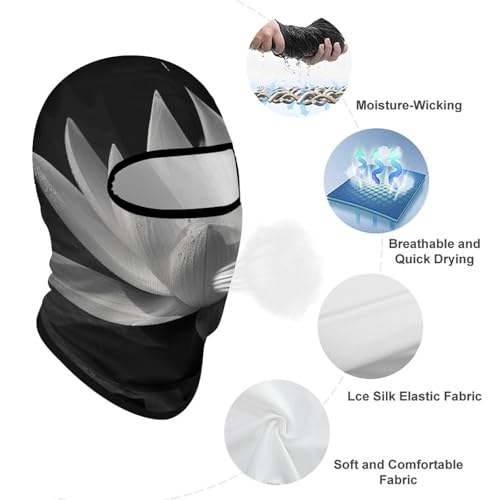 Balaclava Negro y Blanco para Hombre Mujer Protección Solar Transpirable Máscara Completa para la Cabeza para Senderismo, Ciclismo, Correr, Conducción miniatura 3
