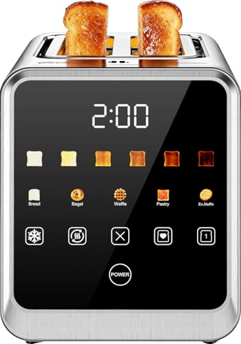 Touch Screen Toaster 2-Slice with 1.5" Wide Slots & Memory Recall | 900W Stainless Steel S... Touch Screen Toaster 2-Slice with 1.5" Wide Slots & Memory Recall | 900W Stainless Steel S...