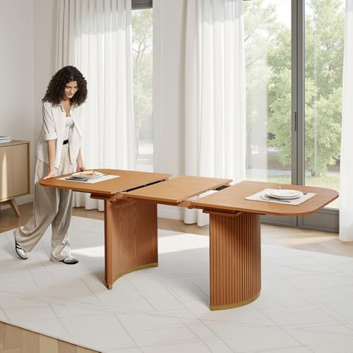 HULALA HOME Extendable Solid Wood Dining Table