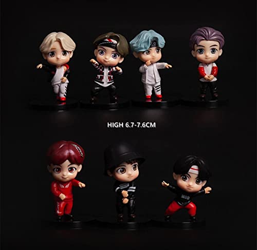 Image of Awestuffs Action Figure Limited Edition for Car Dashboard, Decoration, Cake, Office Desk & Study Table (BTS Bangtan Boys (Set of 7)),