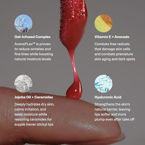Image of POUND CAKE Cake Theory Plumping Lip Oil | Hydrating & Moisturizing Lip Oil Balm, Lip Gloss, and Lip Mask with Hyaluronic Acid | Clean, Vegan Formula | Lip Plumper Treatment | 0.23 oz, Browning