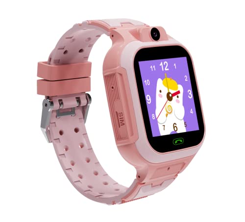 Image of WEARFIT Scout 4G Kids Smart Watch with GPS Tracker - 2-Way Video Calling, Location Tracking, SOS Alert & Parental Controls 7 Games - Smartwatch for Boys & Girls Ages 3-12 No Jio Support (Pink)