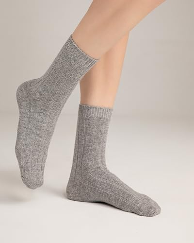 State Cashmere Unisex Ribbed Socks 100% Pure Cashmere Super Soft Bed Cuff Socks2