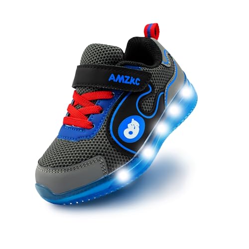 ZKA Toddler Light Up Shoes for Girls Boys Size 5 to Size 13 Sparkle Walking Running Tennis Casual Fashion Sport