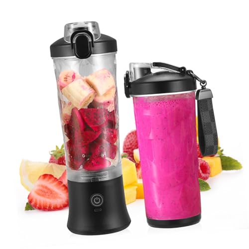 GRIRIW Portable Juicer Mini Electric Cordless Fruit Blender Personal Mixer for Travel, Office, and Home Use
