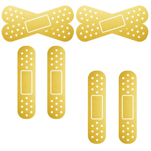 Image of Vinyl Car Stickers Gold Band Aid Car Decals Funny Car Vinyl Stickers Waterproof Auto Scratch Cover Sticker Cars Bandage Bumper Decals Band-Aid Car Decorations for Cars Dent Crack Damage
