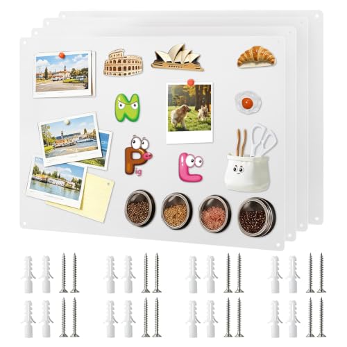ruelen 4 Pack Magnet Board,17"x11.8"Magnetic Bulletin Board for Wall by ruelen - Used condition - US$27.59