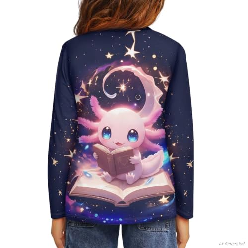 Image of Renewold Boys Girls Tees Kids T-Shirt Long Sleeve Crewneck T Shirts Casual Athletic Tops Clothing for Home School Travel
