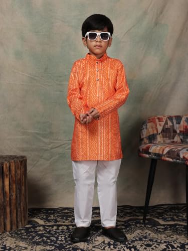 Image of Pro-Ethic Style Developer Kids Boys Kurta Pyjama Set, Festive, Ethnic Wear Set, Cotton, Striped Print (S-295)