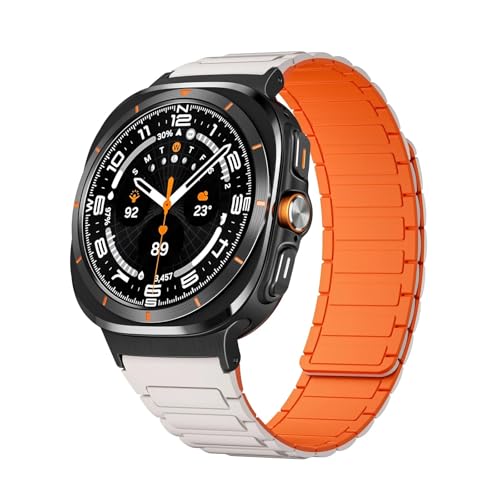 Bracelet silicone pour montre Galaxy Ultra 47mm design premium boucle magnétique