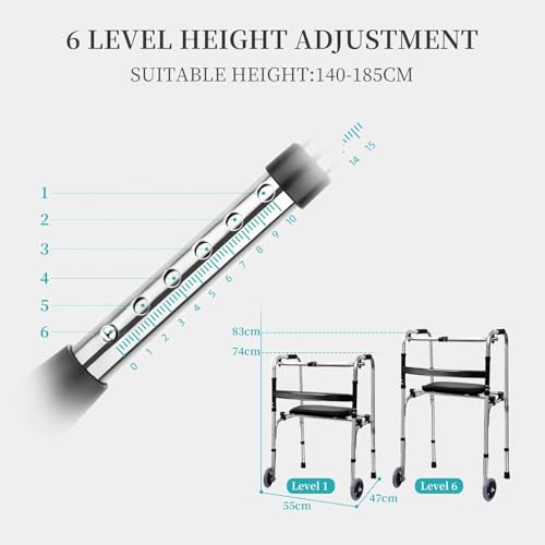 Déambulateur médical portable et pliable pour personnes âgées