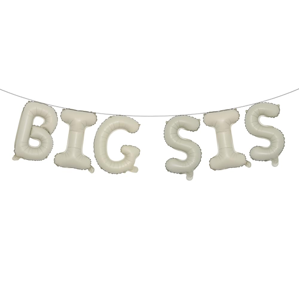 Photo 1 of 16" Multicolor BIG SIS Balloons Banner Foil Letters Mylar Balloons for Baby Showers birthday party decoration (BIG SIS Cream)