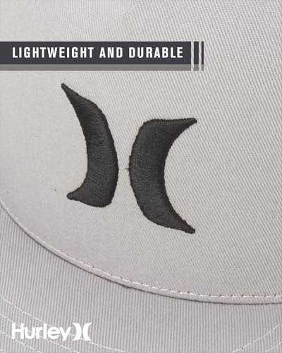 Image of Hurley Men's Caps - Flat Brim Mesh Panel Baseball Cap Trucker Hat - Snap Back Hats for Men