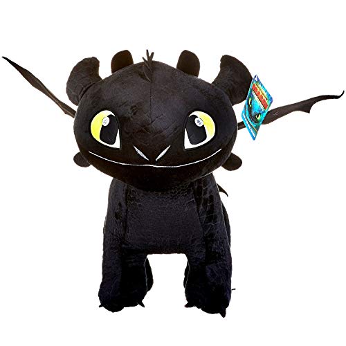 Petoske Toothless Night Fury 40cm Drachenzähmen leicht gemacht 3 Schwarz Plüsch Films How To Train Your Dragon 3 Original leuchtet im Dunkeln