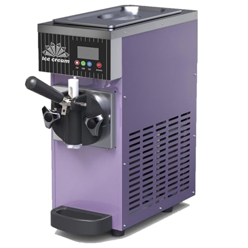 Macchina per Gelato Commerciale,Resa 4-8 Kg/H, Gelatiera Soft Da Banco Monogusto 450 W/750 W, Tramoggia 3,5 L, Cilindro 1,2 L, Con Pulizia Automatica E Pre-Raffreddamento,Purple-750W