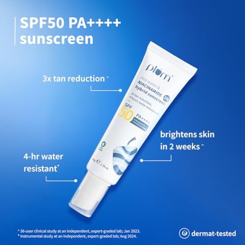 Image of Plum Niacinamide Brightening Skincare Routine Combo | Oil-Free Hydration, Oil Control & SPF 50 PA++++ Protection | Face Wash 100ml, Serum 15ml, Moisturiser 50g & Sunscreen 50g