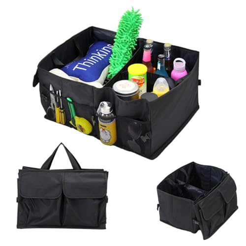 GCFTIFF Organizer per auto, per bagagliaio, accessorio da campeggio, 52 l, con grande spazio, universale, pieghevole, robusto accessorio per auto
