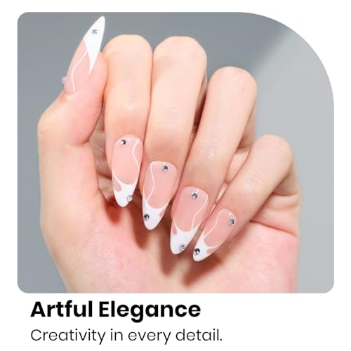 Image of Beetles White Gel Nail Polish - French White 1PC 15ml Gel Polish Soak Off UV LED Needed Nail Art Summer Manicure Salon DIY Design at Home 4th of July Nails Gifts for Woman