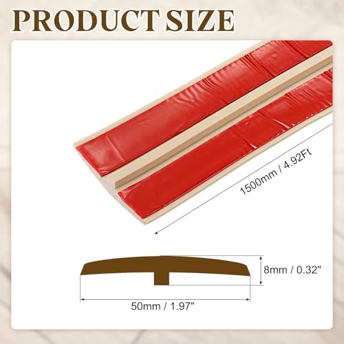 Tiras de transición T-Molding de PVC autoadhesivo grano de madera 5 pies 3