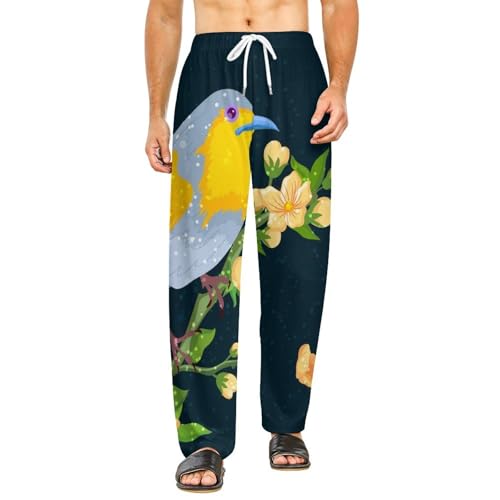 Pantalon de pyjama femme long Fleur D'oiseau taille S