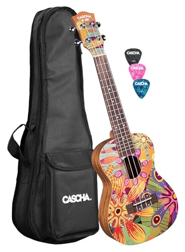 Concert Ukulele Art Series Flowers - Les Beatles, Paul McCartney, John Lennon, RIngo Starr, George Harrison Concert Ukulele Art Series Flowers