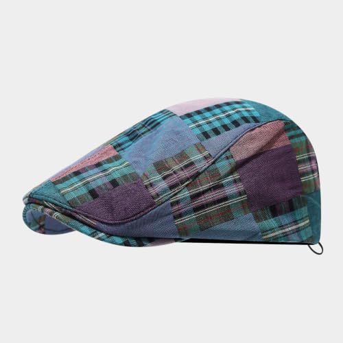 Image of Quanhaigou Men's Cotton Flat Ivy Gatsby Newsboy Driving Hat Adjustable Irish Cabbie Ivy Driving Hunting Cap