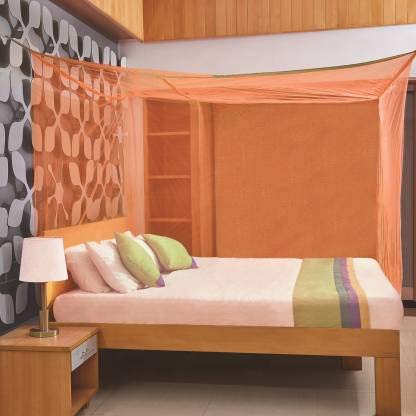 Image of Machardani Net Double Bed King Size - 10x6.5 Ft Mosquito Netting for Bed (Peach)