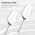AMYOOLE Red Wine Glasses Set of 4,15 oz Lead-Free Crystal Clear Wine Glass, Hand-Blown Italian White Wine Glass, Great Gift Packaging