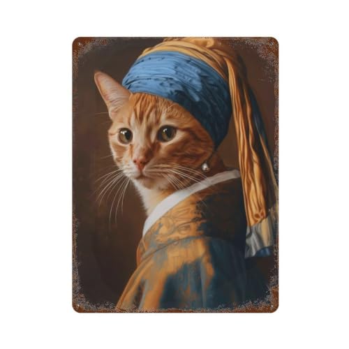 Plaque murale rétro en fer motif chat, idée cadeau originale pour proches