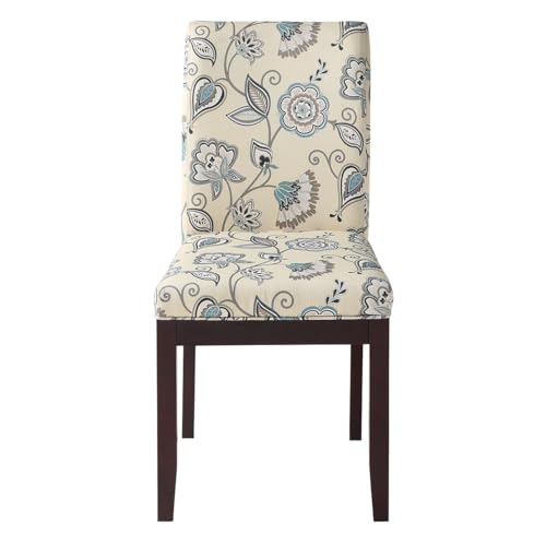 Image of OSP Home Furnishings Dakota Upholstered Parsons Dining Chair with Espresso Finish Wood Legs, Avignon Sky