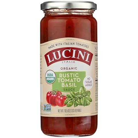 LUCINI Organic Rustic Tomato Basil Pasta Sauce, 16.5 OZ Cover
