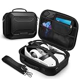 【Protección superior de 360°】Equipado con una carcasa semirrígida de EVA y un exterior de poliéster resistente al agua 1600D que protege sus auriculares Oculus Quest 2 VR de aplastamientos, golpes y golpes inesperados.