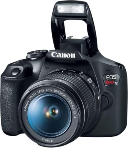 Image of Canon EOS Rebel T7 DSLR Camera with 18-55mm Lens (Black) (Renewed) (Camera w /Basic Bundle)