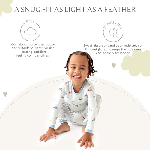 Toddler Pajamas – 95% Bamboo Viscose, 5% Spandex – Soft, Breathable Long-Sleeve Pajama Set for Kids, Sleepwear, Imported3