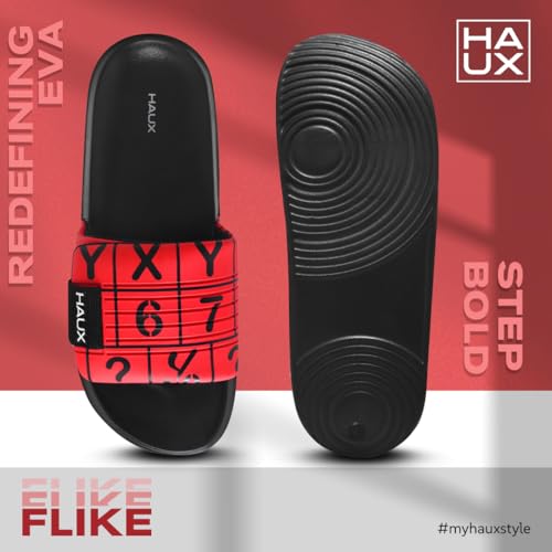 Image of HAUX Stylish Men's Sliders - Comfortable Slip-On Sandals with Modern Look | Lightweight, Durable, and Comfortable Footwear for All-Day Wear