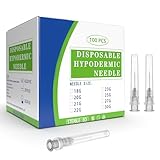 100Pack 27 Gauge 0.5 Inch Needle, Luer Lock Individually Sealed Wrapped, Disposable Dispensing Lab Supplies