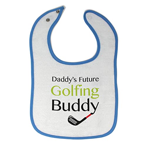 Toddler & Baby Bibs Burp Cloths Dad Daddy S Future Golfing Buddy Family & Friends Dad Cotton Baby Items for Baby Girl & Boy White Blue Design Only