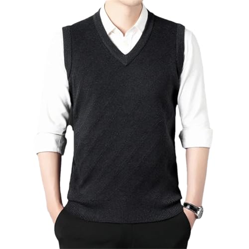 Dcvmvmn Men's Thickened Casual Sweater Tank Top Autumn And Winter Warm Men's V-Neck Tank Top