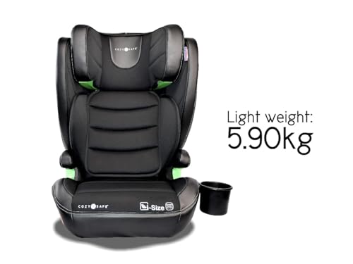 Cozy N Safe Augusta i-Size - Seggiolino auto per bambini, 100-150 cm, gruppo 2/3 (15-36 kg/4-12 anni) ISOFix, seggiolino regolabile ECE R129, colore nero