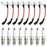 Spark Plug Wires & 41-110 Iridium Spark Plugs Compatible with 2000-2013 Chevy Silverado Suburban GMC Sierra Yukon Express Savana Cadillac Escalade 4.8L 5.3L 6.0L 6.2L V8 LS Replace for 41-162 9748HH