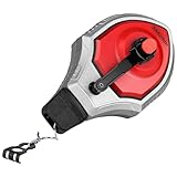 HAUTMEC Pro Chalk Line, 30m/100ft Chalk Reel with 6:1 Gear Ratio Chalk Line Tool, Chalk Box, Suitable for Carpenters and Builders, HT0356