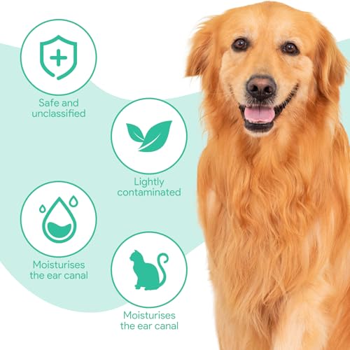 PEGRAUFC Ohrenreiniger Hund, 60ml Ohrentropfen Ohrentropfen Milben, Hund Ohrentropfen stoppen Ohren Entzündungen und Juckreizskin Tag Removal Ohrreiniger für Hunde, Katzen und Alle Anderen Tiere