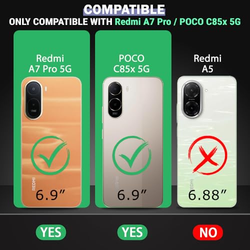 Image of TheGiftKart Flip Back Cover Case for Mi Redmi A7 Pro /Poco C85x 5G / C81 | Dual-Color Leather Finish | Inbuilt Stand & Pockets | Wallet Style Flip Back Cover Case (Faux Leather, Blue & Sky)