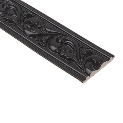 Rodapiés y molduras adhesivas 3D para paredes, Moldura for rodapié autoadhesiva, color negro, 1 m de largo, varios anchos, 4,5-7,5 cm(B)