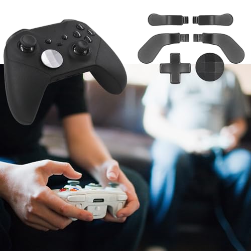 Image of 6 in 1 Elite Controller Paddles for Xbox Elite Series 2 Core Controller Metal Paddles for Xbox One Elite Series 2 Controller Paddles with 2 D-Pad for Xbox One Elite 1 Controllers (Black) [video game]