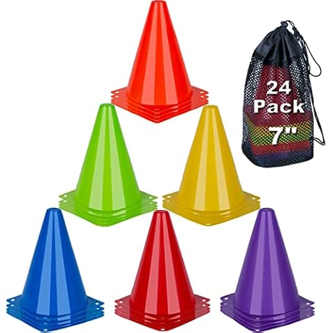 7 Inch Soccer Cones, 24 Pack Cones for Sports Training Cover