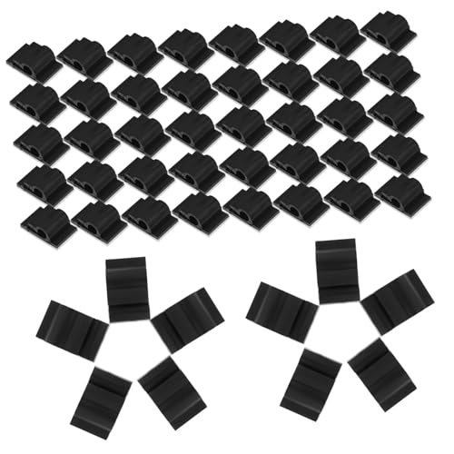 OSALADI 50 Pièces Serre-câbles Auto-adhésifs Supports De Câbles Et Organisateurs De Câbles Lot De Noir Pour Alimentation De Charge Et Audio